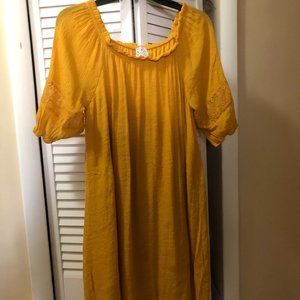 Mustard Yellow Dress Size FL Mid length 3/4 sleeves from NAIF Petite